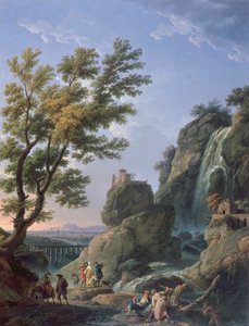 Landschap met Waterval en Figuren, 1768
